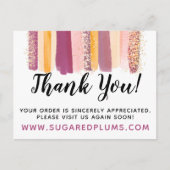 Carte Postale Coupon de peinture Merci Plum violet et or (Devant)