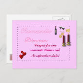 Carte postale Coupon dîner romantique (Devant / Derrière)