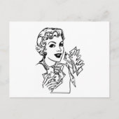 Carte Postale Coupon Money Lady - Ajouter Votre Texte (Devant)