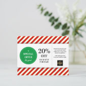 Carte Postale Coupon Rouge Vert Noël Remise (Debout devant)