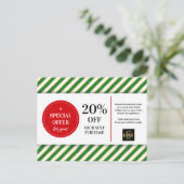 Carte Postale Coupon Rouge Vert Noël Remise (Debout devant)