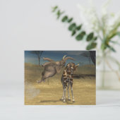 Carte Postale Coups d'éléphant sur la girafe (Debout devant)