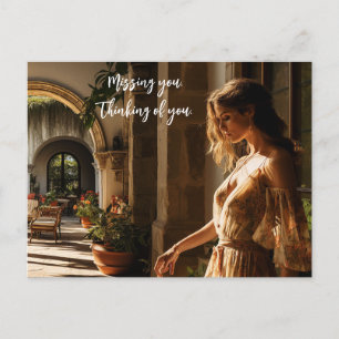 Carte Postale Cour de la villa espagnole Miami années 1920