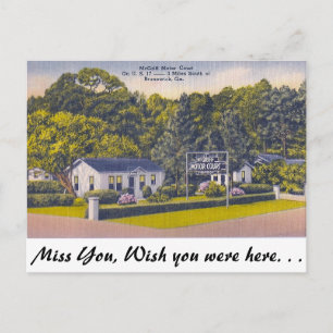 Carte Postale Cour de l'automobile, Brunswick, Géorgie