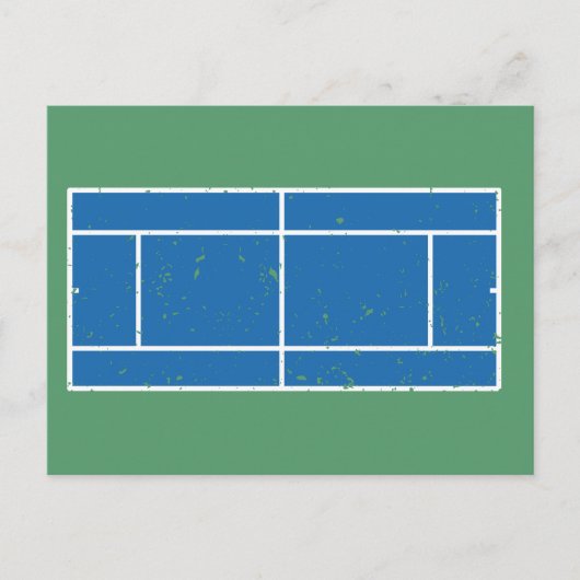 Carte Postale Cour de Tennis Bleu et Vert Style déstressé (Devant)