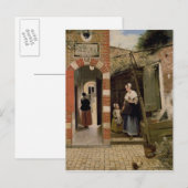 Carte Postale Cour d'une maison à Delft, 1658 (Devant / Derrière)