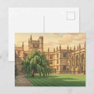 Carte Postale Cour intérieure de l'Université d'Oxford