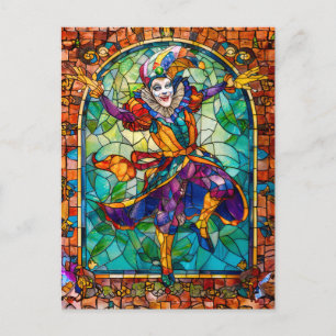 Carte Postale Cour médiévale Jester Clown