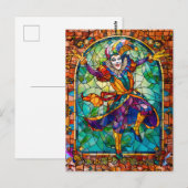 Carte Postale Cour médiévale Jester Clown (Devant / Derrière)