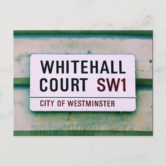 Carte Postale Cour Whitehall - Panneau Westminster (Devant)