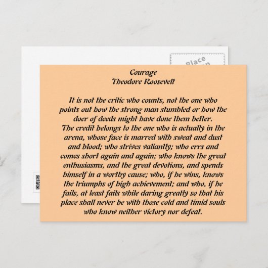 Carte Postale Courage (Devant / Derrière)