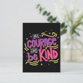Carte Postale Courage Be Kind Hello Motivational Anti-intimidati (Debout devant)