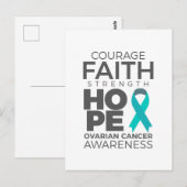 Carte Postale Courage Foi Force Espoir Sensibilisation aux ovair (Devant / Derrière)