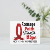 Carte Postale Courage, Foi, Force, Espoir SIDA (Debout devant)