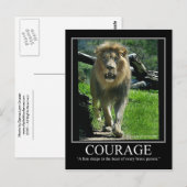 Carte postale COURAGE - Lion (Motivationnel) (Devant / Derrière)