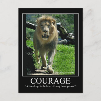 Carte postale COURAGE - Lion (Motivationnel)