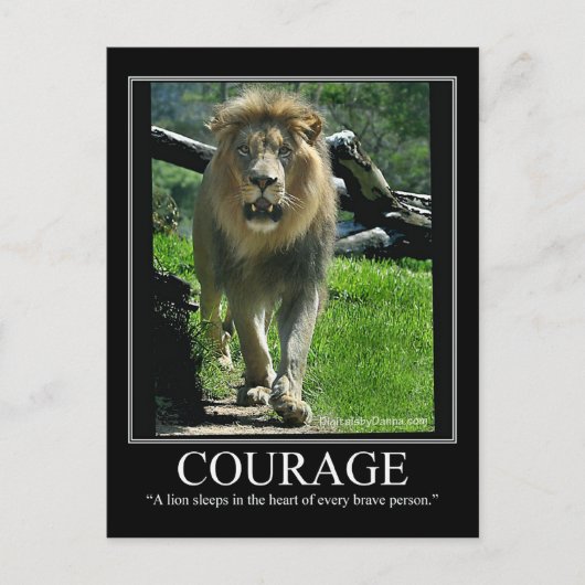 Carte postale COURAGE - Lion (Motivationnel) (Devant)