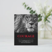 Carte Postale Courage Lion Motivationnel Inspiration (Debout devant)