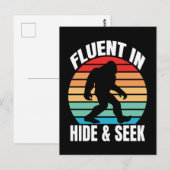 Carte Postale Courant à cache-cache Bigfoot drôle (Devant / Derrière)