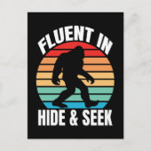 Carte Postale Courant à cache-cache Bigfoot drôle (Devant)