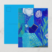 Carte Postale Courants fleuris et violet (Devant / Derrière)