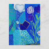 Carte Postale Courants fleuris et violet (Devant)