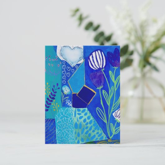 Carte Postale Courants fleuris et violet (Debout devant)