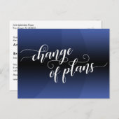 Carte Postale Courbe bleue Changement de plans Mariage reporté (Devant / Derrière)