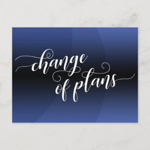 Carte Postale Courbe bleue Changement de plans Mariage reporté
