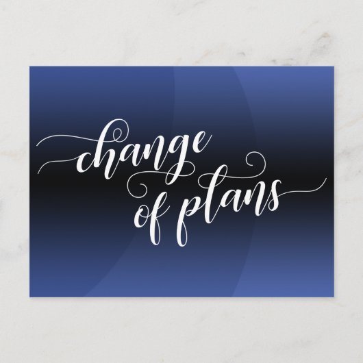 Carte Postale Courbe bleue Changement de plans Mariage reporté (Devant)