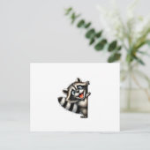 Carte Postale Courbe de Noël adorable Raccoon - Gif de Noël mign (Debout devant)