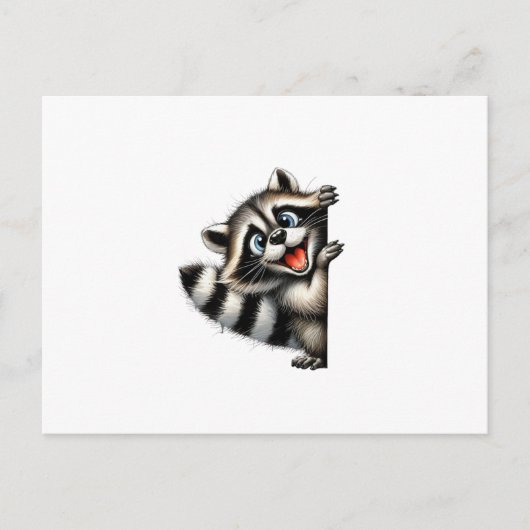 Carte Postale Courbe de Noël adorable Raccoon - Gif de Noël mign (Devant)