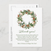 Carte Postale Courbe de Noël Merci de vacances d'entreprise (Devant / Derrière)