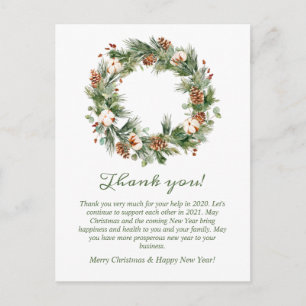 Carte Postale Courbe de Noël Merci de vacances d'entreprise
