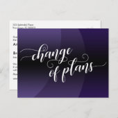 Carte Postale Courbe violette Changement de plans Mariage report (Devant / Derrière)