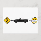 Carte Postale Courbes + MX5 = Amusants (Devant)