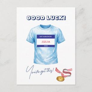 Carte Postale Coureur de Marathon Bonne Chance Sportif Sportive