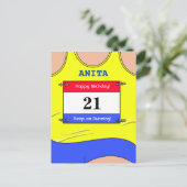 Carte Postale Coureur Jaune (Debout devant)