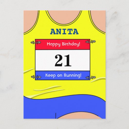 Carte Postale Coureur Jaune (Devant)