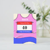 Carte Postale Coureuse Rose (Debout devant)