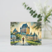 Carte Postale Courir à Québec Château Frontenac (Debout devant)