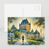 Carte Postale Courir à Québec Château Frontenac (Devant / Derrière)