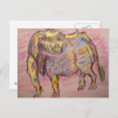 Carte Postale courir avec les taureaux (Devant / Derrière)