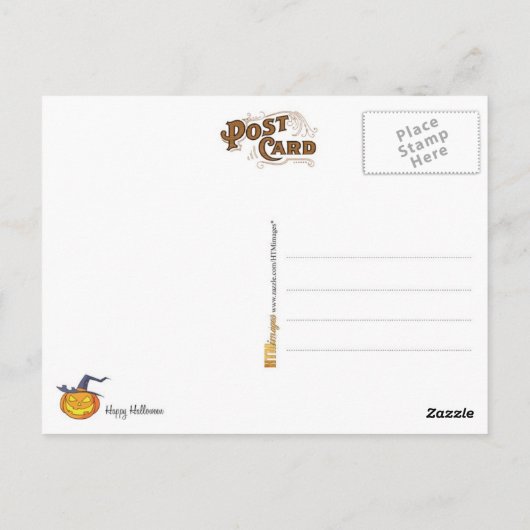 Carte Postale Courir effrayé de Jack-O-Lantern (Dos)