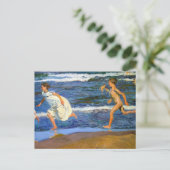 Carte Postale Courir le long de la plage par Joaquin Sorolla (Debout devant)
