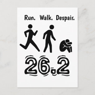 Carte Postale Courir. Marcher. Désespérer. L'humour du marathon