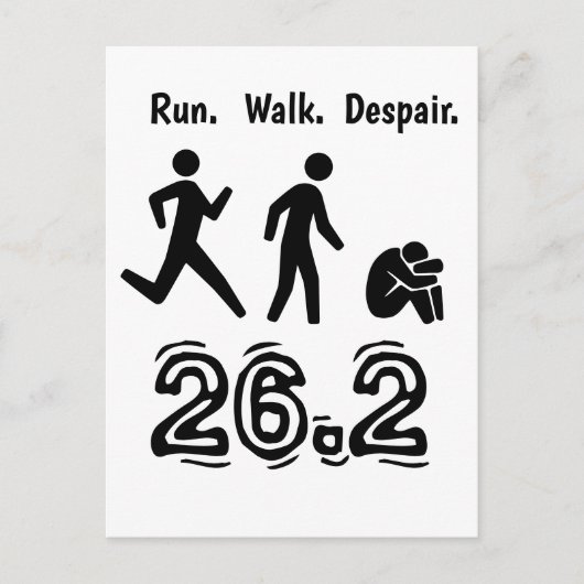 Carte Postale Courir. Marcher. Désespérer. L'humour du marathon (Devant)