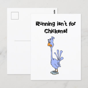 Carte Postale Courir n’est pas pour les poulets - Humour de mara
