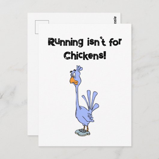 Carte Postale Courir n’est pas pour les poulets - Humour de mara (Devant / Derrière)