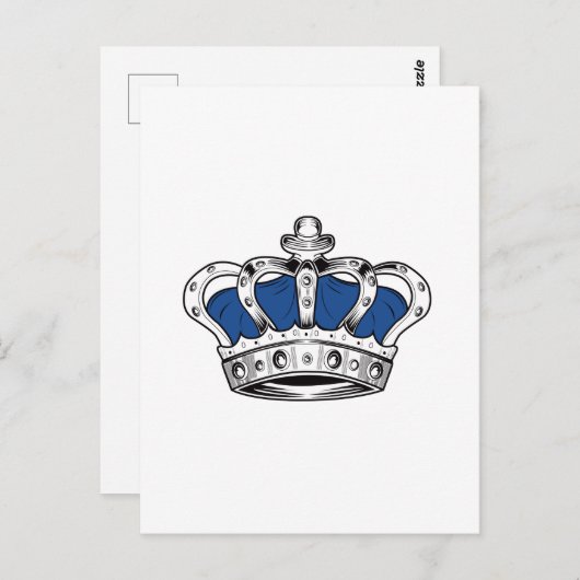 Carte Postale Couronne - Bleu (Devant / Derrière)